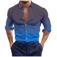 thumbnail image 1 of Birdeem Chemises pour Hommes Manches Longues Boutonnées Mode Décontractée Imprimée Bouton Col Rabattu Chemise Chemise Hauts Été Chemises Manches Longues pour Hommes, 1 of 4