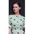 thumbnail image 4 of Bimba Robe Longue Imprimée en Rayonne à Feuilles/fleurs et Losanges Géométriques, Taille Smockée, Fente Latérale, Robe pour Femme - Xxx-Grand, 4 of 6
