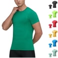 thumbnail image 1 of Justaucorps Blazer Extensible à Manches Courtes pour Homme, Haut Décontracté Mode, Couleur Unie, Séchage Rapide, pour Course, Mise en Forme, Gym, Entraînement, Plein Air, Vêtements d'Entraînement / IhhxPro, Noir 2TG, 1 of 9