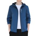 thumbnail image 1 of Men Long Sleeve Autumn Winter Hooded Top Blouse Coat Jacket With Pockets, 1 of 3