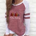 thumbnail image 1 of Hauts Grande Taille pour Femmes Imprimé Patchwork T-Shirt à Col Rond Décontracté Tee de Noël Blouse Hauts Chemises pour Femmes en Liquidation, 1 of 6