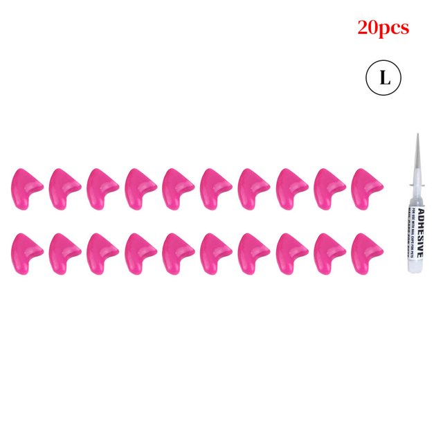 20 Pcs/ensemble Couvre-Griffes pour Animaux, Protection en Résine pour Ongles de Patte, Capuchon en Résine pour Manucure avec Colle, Fournitures pour Animaux, Violet, G
