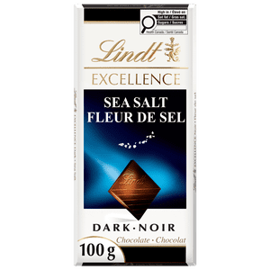 Lindt EXCELLENCE Sea Salt Dark Chocolate Bar, 100g