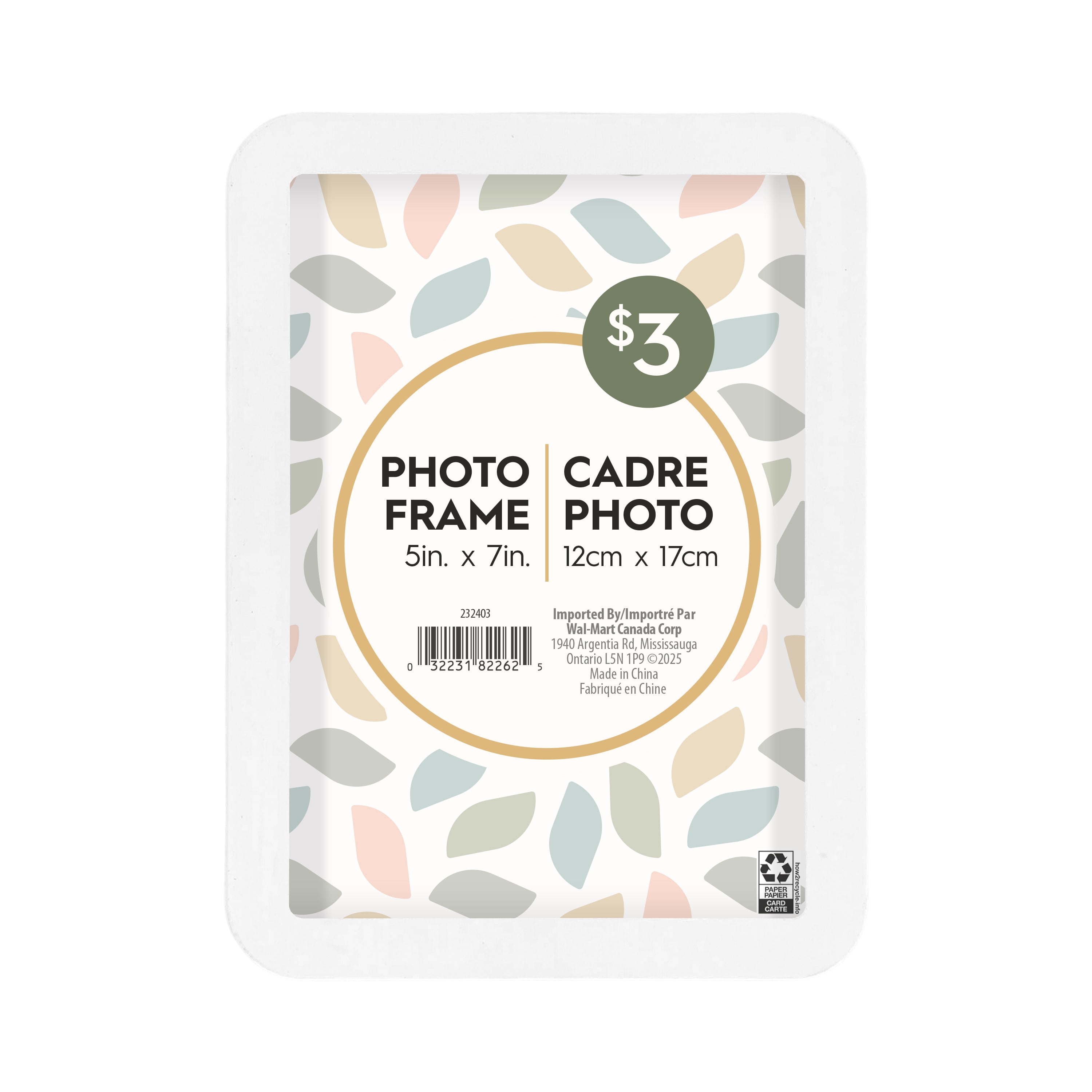 Cadre à photos décoratif blanc avec coins arrondis DesignOvation Boba de 12,7 cm x 17,8 cm pour table