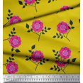 thumbnail image 3 of Soimoi Rayon Fabric Leaves & Pink Flower Floral Decor Fabric Printed Yard 42 Inch Wide, 3 of 3