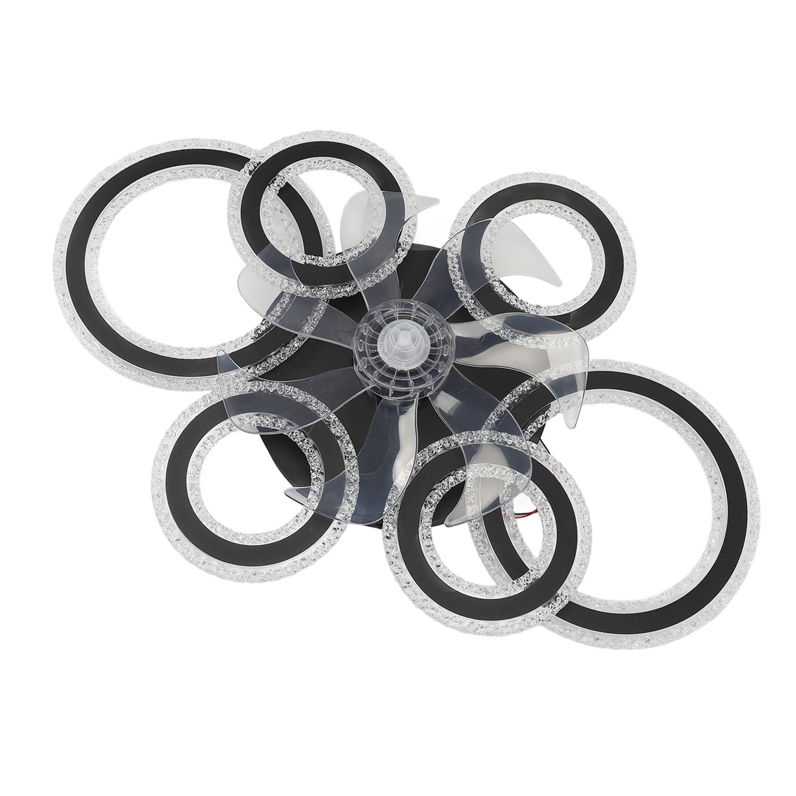 Flush Mount Ceiling Fan Light, Unique Ceiling Fan Light  for Bedroom Black