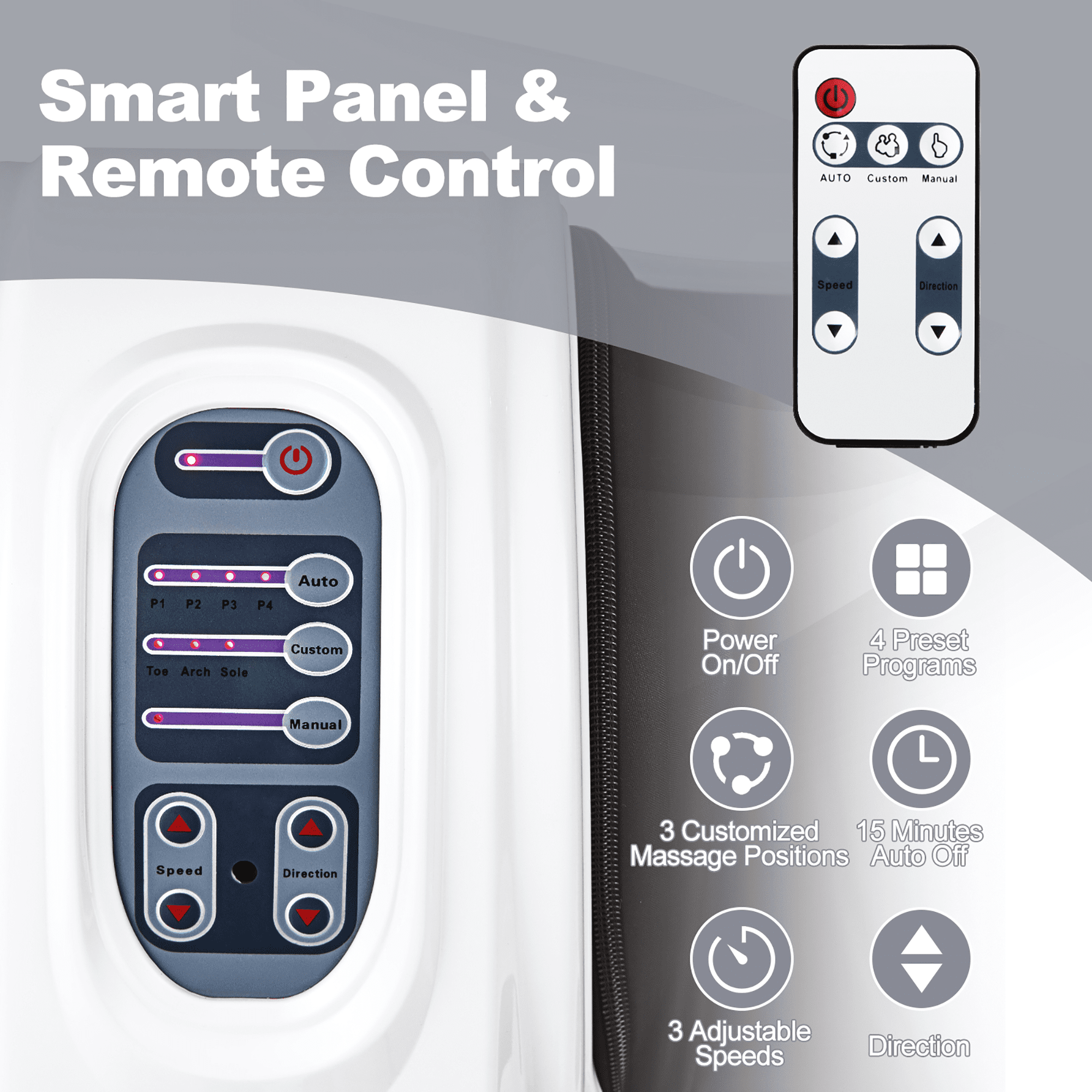 Gymax Rolling Foot Massager Shiatsu Foot Massage Machine w/ Remote Control White