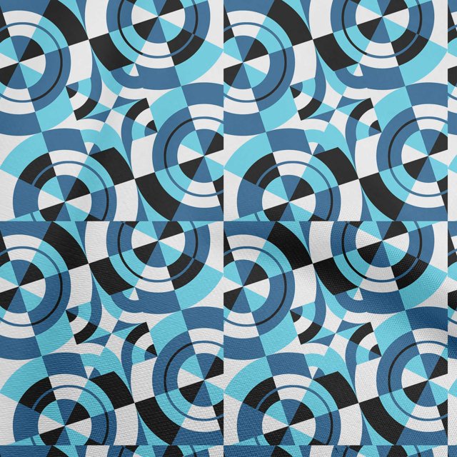 oneOone Viscose Chiffon Blue Fabric Geometrical Craft Projects Decor Fabric Printed By The Yard 42 Inch Wide