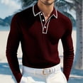 thumbnail image 1 of Timegard Fall Shirts for Men Lapel V Neck Button Long Sleeve Work Business Casual Solid Color Comfy Tops, 1 of 6