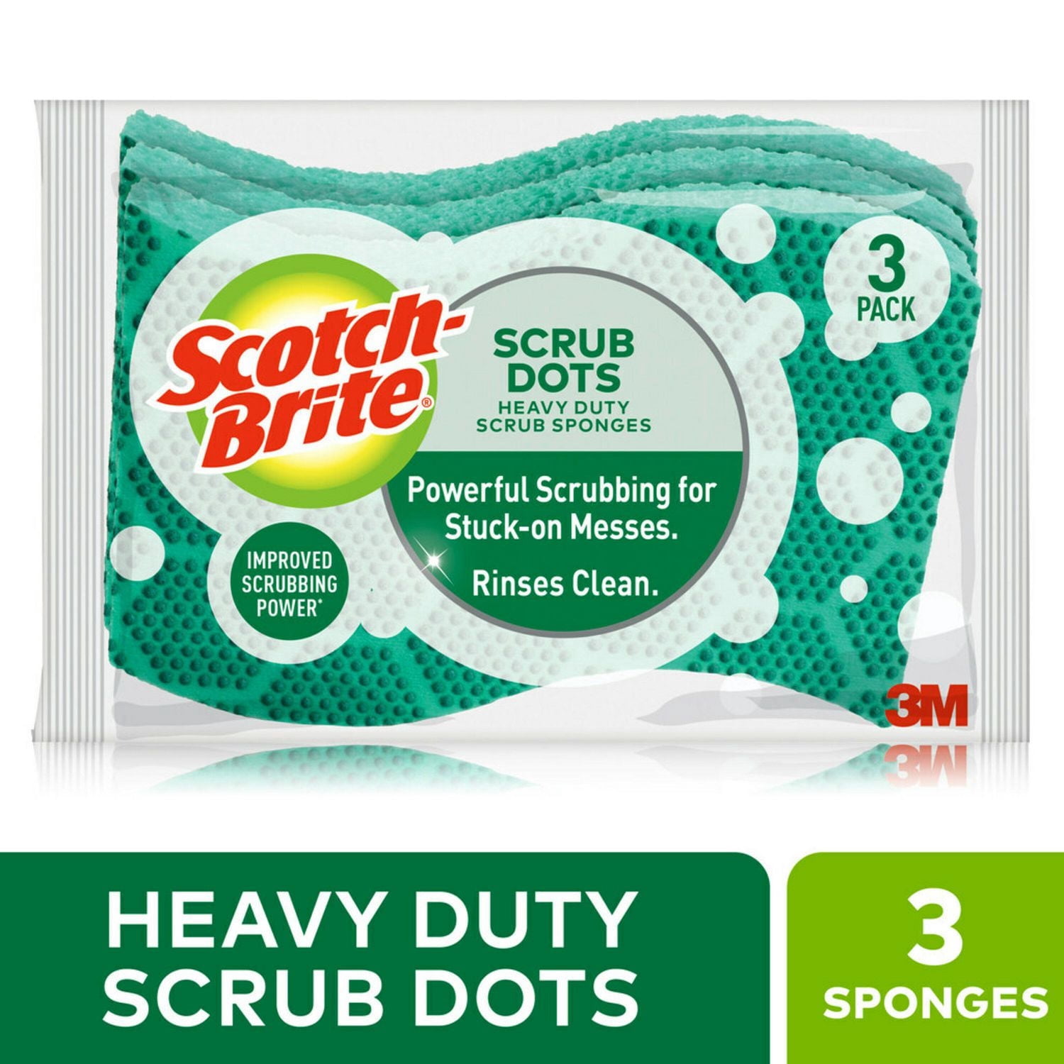Scotch-Brite® Scrub Dots Éponge à Récurer à Usage Intensif, Lot de 3