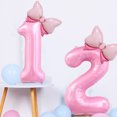 thumbnail image 2 of 40 Inch Happy Party Balloon Set Number Bowknot Shape Balloon Aluminum Film Balloon with Inflatable Straw, 2 of 7