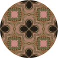thumbnail image 1 of Ahgly Company Tapis d'Intérieur Lavable à la Machine, Carré, Transitionnel, Bronze Brun, Tapis de Zone, 3 Pieds Carré, 1 of 7