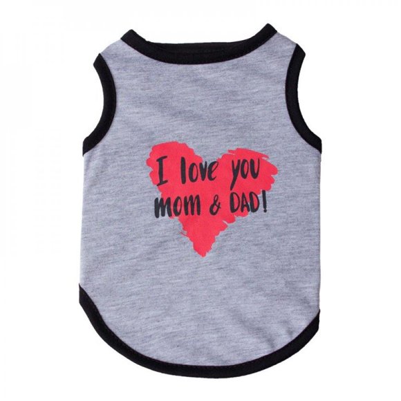 Summer Pet Dog Clothes I LOVE MY DADDY MOMMY Dog Vest for Small Dogs Pets Clothing Cat Clothing Ropa Perro Dogs Shirt