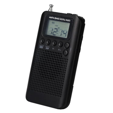 FM/AM 2 Band Radio Portable Fm / Backlight Rechargeable Battery Black