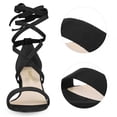 thumbnail image 2 of BLISSFUL STEP Women's Open Toe Lace Up Mid Chunky Heeled Sandals, 2 of 7