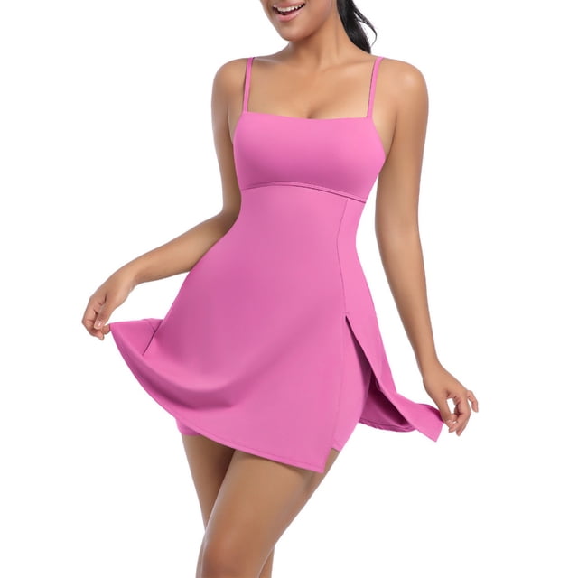 LOVZFMLL Robe Ample à Col Rond pour Femme Rose G