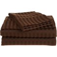 thumbnail image 1 of Home Ensembles de Draps à Rayures d'Hôtel Luxueux Design Série 1800 (Grand Lit, Chocolat), 1 of 3