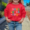 thumbnail image 2 of MIASHUI Chandail en Molleton Fille Manches Longues Doux Graphique Col Rond Rouge, 3-4 Ans, 2 of 4