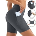 thumbnail image 2 of Plebaso Shorts de Yoga pour Femmes avec Poches Taille Haute Leggings Extensibles Shorts Unis Shorts de Course Cyclistes, 2 of 7