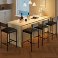 thumbnail image 2 of AKDSteel Bar Stools Set of 4, Kitchen Bar Stools with Footrest, PU Upholstered Counter Height Barstools, Bar Chairs with Back for Kitchen Island, Apartment, Counter Bar, Easy Assembly, Rustic Black, 2 of 7