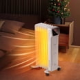 thumbnail image 2 of Costway Radiateur à Huile 1500 W avec Télécommande 3 Modes Minuterie 24 H Intérieur Blanc, 2 of 10