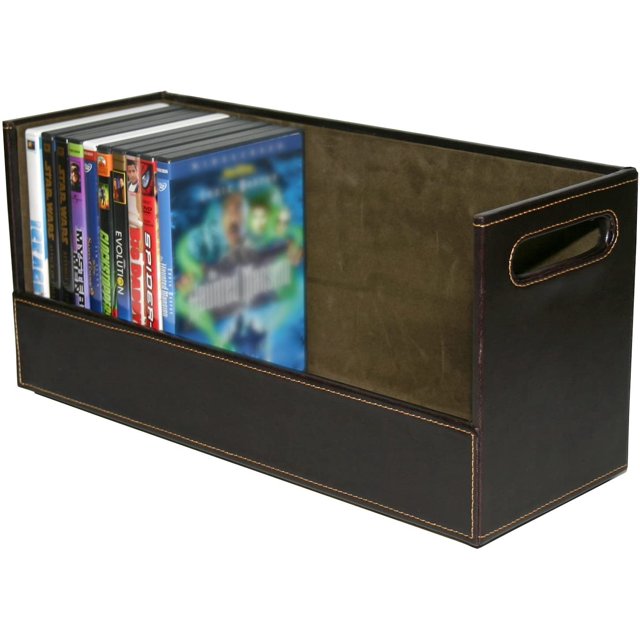Stock Your Home DVD Storage Box with Magnetic Opening - Holds 28 DVDs, Media Shelf Storage & Organization