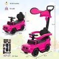 thumbnail image 3 of Costway 3 in 1 Ride on Push Car Mercedes Benz G350 Stroller Sliding Car w/ Canopy Pink, 3 of 10