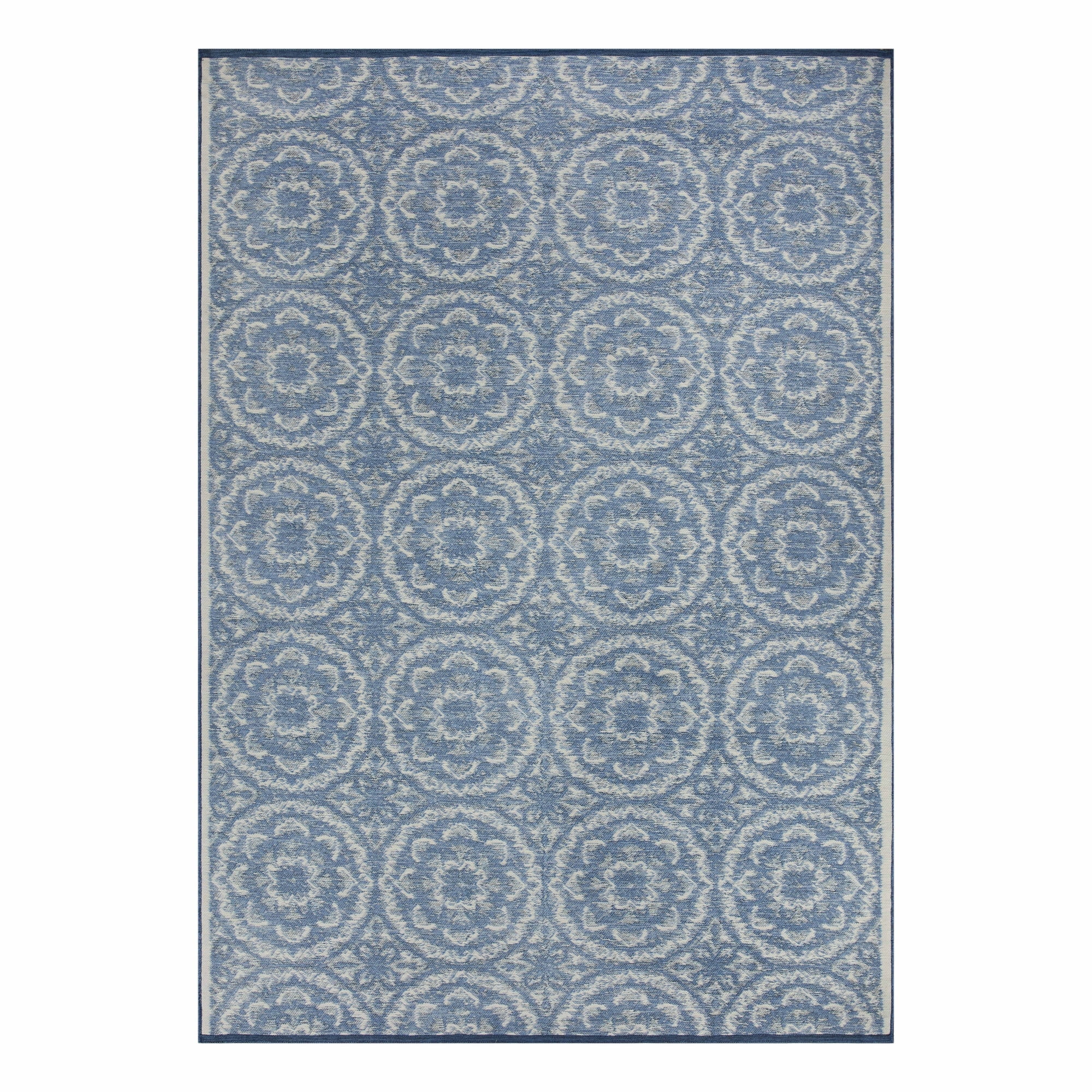 Tapis extérieur à médaillons Monarque bleu 213 cm x 305 cm Better Homes & Gardens