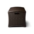 thumbnail image 4 of Suncast 72 Gallon Resin Wicker Outdoor Patio Storage Deck Box, Brown (2 Pack), 4 of 9