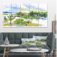 thumbnail image 1 of Aquarelle Forêt d'Automne et Lac - Impression d'Art sur Toile Paysage, 1 of 3