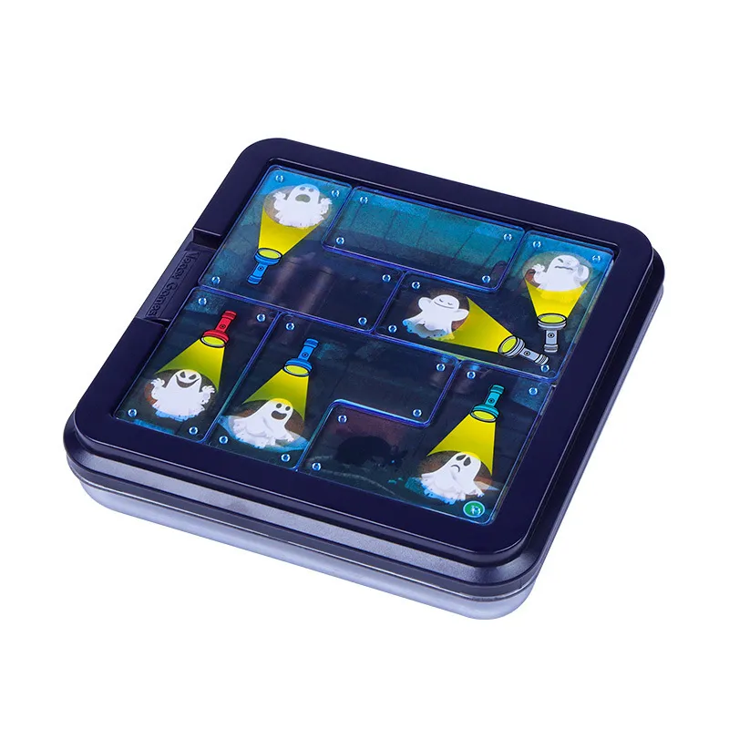 Ghostbusters: 60-Level Family Puzzle Board Game for Kids & Adults - Travel-Friendly STEM Toy with Flashlight Ghost-Chasing Challenges, Compact Storage Case, and SmartGames App Support – Boosts Logic,