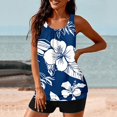 thumbnail image 4 of FAVIPT Two Piece Bathing Suits for Women Floral Modest Tankini Set Tummy Control Boyshorts Swimwear Multicolor,XL, 4 of 6