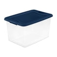 thumbnail image 1 of Sterilite 64 Quart Latching Storage Container Tote, Marine Blue, 18 Pack, 1 of 11