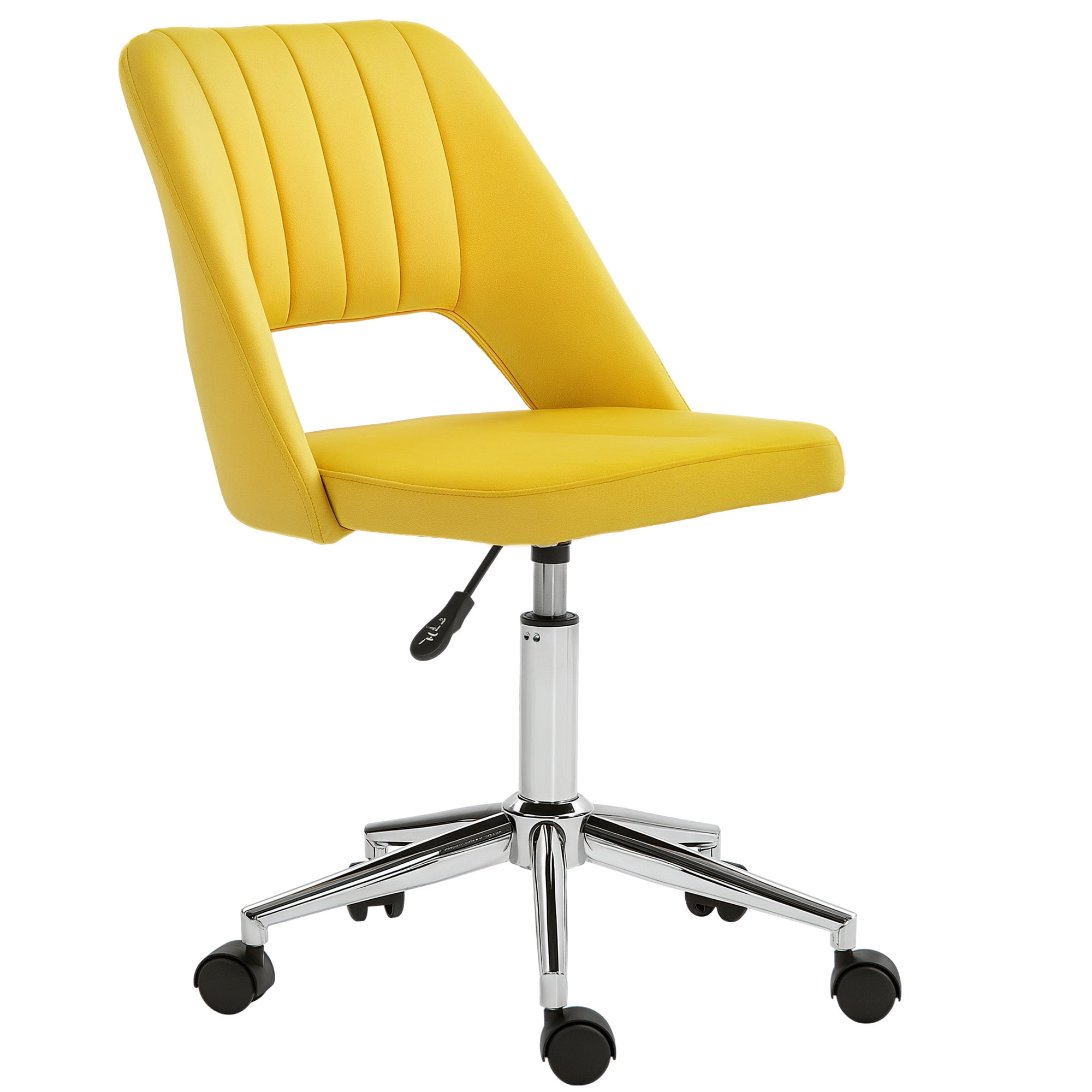 Vinsetto Armless Office Chair Swivel Computer Desk Chair, Yellow