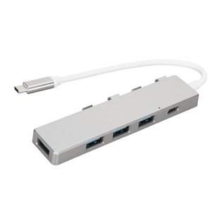 USB C À USB Le centre, 1xUSB Port d'alimentation C Portable USB C Adaptateur multiport Hub pour ordinateur portable Argent