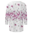 thumbnail image 5 of HKEJIAOI Hauts à Manches 3/4 en Polyester pour Femme Imprimé Graphique Hauts pour Femme 2023 Col Rond, 5 of 5