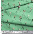 thumbnail image 3 of Soimoi Green polyester Crepe Fabric Stand & Camera Fashion Print Fabric by the Yard 52 Inch Wide, 3 of 3