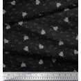 thumbnail image 2 of Soimoi Black Rayon Fabric Heart & Love Text Print Sewing Fabric Yard 56 Inch Wide, 2 of 5
