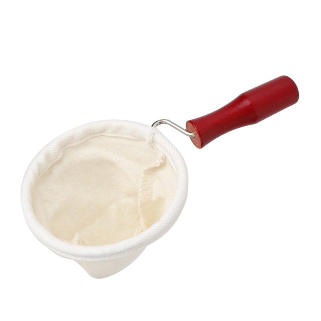 Cafetière Goutte à Goutte en Flanelle de Coton Poignée en Bois Sac Filtrant Réutilisable Accessoires