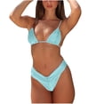 thumbnail image 1 of Women's Triangle String Bikini Set Sexy Tie Back Two Piece Swimsuit Cute Spaghetti Strap Bathing Suit, 1 of 6