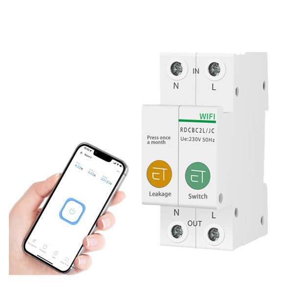 Voltage Relay Smart Circuit Breaker With Energy Meter 1/2P Leakage Protection For Smart Home Remote Control Switch ,Safety First