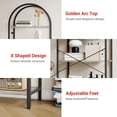 thumbnail image 4 of Kojooin Five-Tier Arched Display Rack 71-Inch, Industrial Metal Bookshelf with Adjustable Feet, 5-Shelf Storage Cabinet for Living Room, Office, 4 of 8