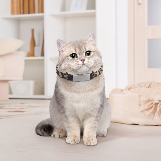 Cute Pet Partner N Ew Product Leopard Pattern Pet Collar Cat Collar With Be Ll Cat Neck Ring