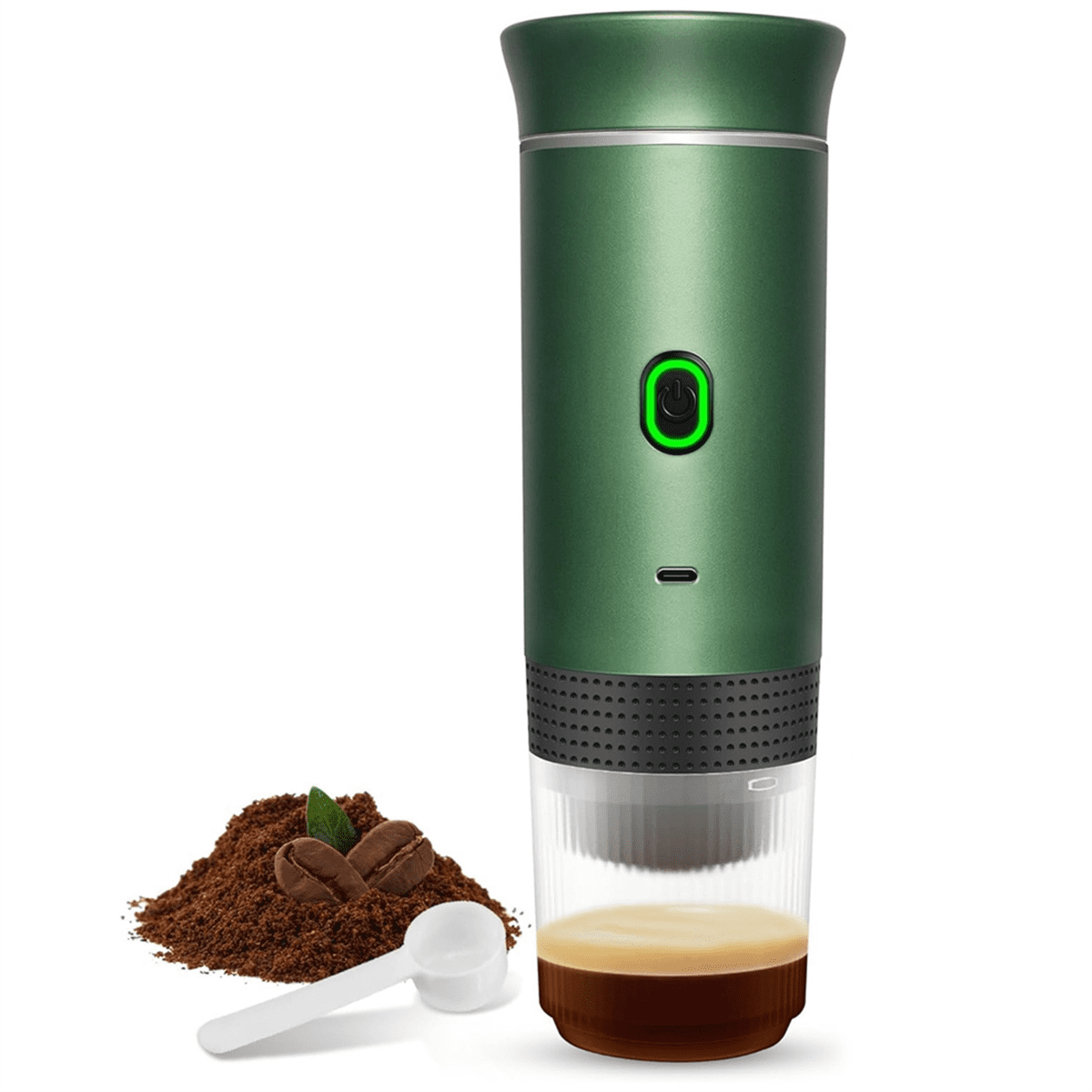Wireless Electric Portable Espresso Coffee Machine Camping Coffee Maker Capsule Powder Travel Coffee Maker Green