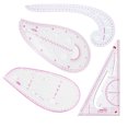 thumbnail image 1 of Zootealy 4PCS French Metric Ruler Clothing Fashion Ruler Curve Shaped Grading Rulers Sewing Tools for Sewing Dressmaking Pattern Design DIY Clothing Bendable Drawing Template, 1 of 8