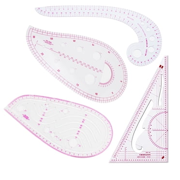 Zootealy 4PCS French Metric Ruler Clothing Fashion Ruler Curve Shaped Grading Rulers Sewing Tools for Sewing Dressmaking Pattern Design DIY Clothing Bendable Drawing Template