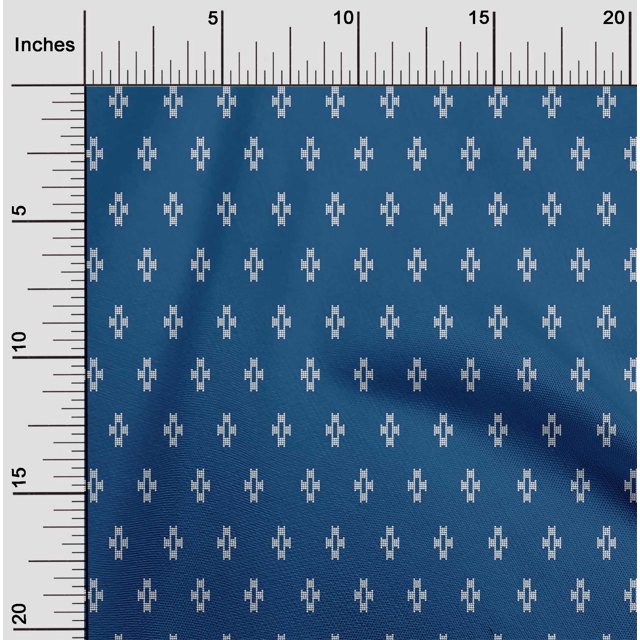oneOone Cotton Flex Fabric Plus Sign Kasuri Decor Fabric Printed BTY 40 Inch Wide
