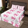 thumbnail image 2 of Erosebridal Cute Bowknot Coverlet Set King, Chic Bow Bedding Set, Girls Princess Decor, 3pcs, 2 of 5