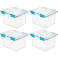 thumbnail image 1 of Sterilite Grand Bac de Rangement 32 Qt avec Couvercles à Loquet, (Lot de 4), 1 of 12