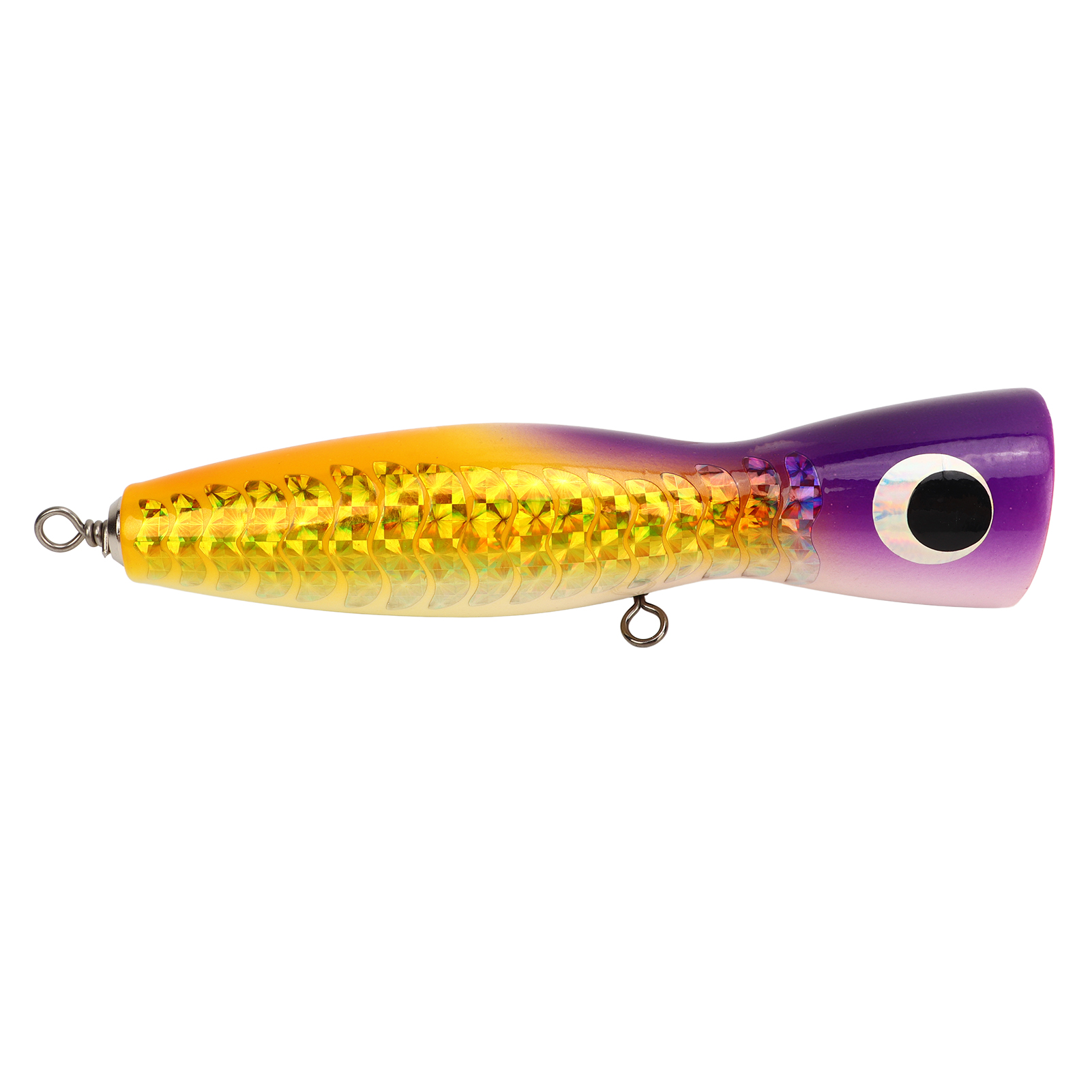 Big Popper Lure, Reflective Design Wooden Bait 18cm 120g For Bass Tuna GT Trout